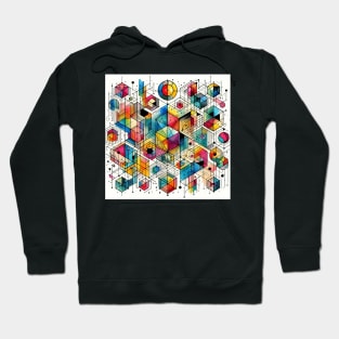 Psychedelic looking abstract illustration geometric shapes Hoodie